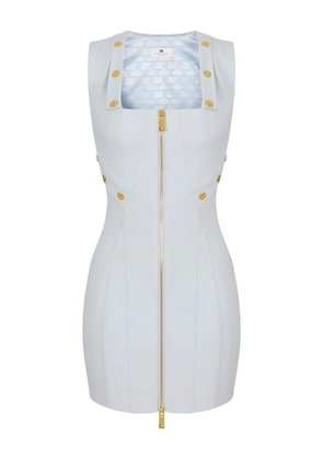 Elisabetta Franchi topstitching jewel-button mini dress - Blue