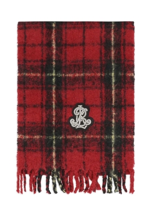 Lauren Ralph Lauren tartan fringed scarf - Red