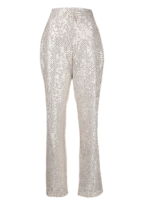 Saiid Kobeisy sequin-embellished straight-leg trousers - Silver