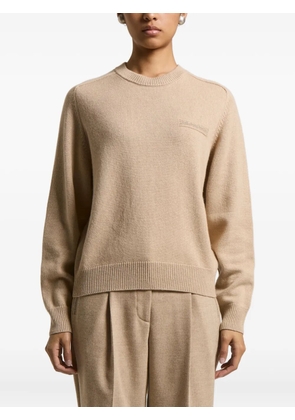 Peserico embroidered-detail crew-neck sweater - Neutrals