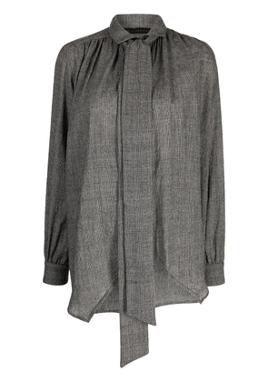 Forme D'expression plaid pussy-bow blouse - Grey