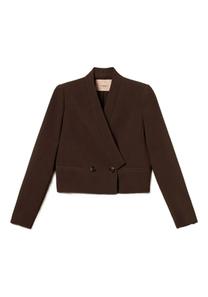 TWINSET double-breasted cropped blazer - Brown