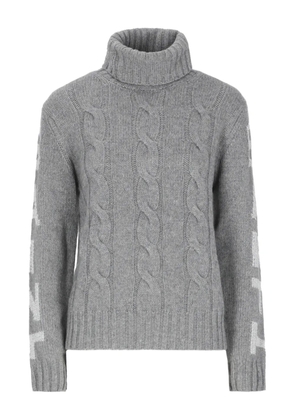 MC2 Saint Barth cable-knit intarsia-sleeves sweater - Grey