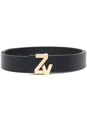 Zadig&Voltaire logo-plaque leather belt - Black