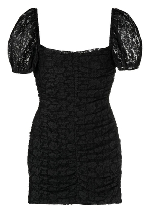ROTATE BIRGER CHRISTENSEN floral-lace ruched minidress - Black