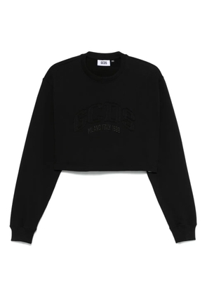 GCDS logo cropped sweatshirt - Black