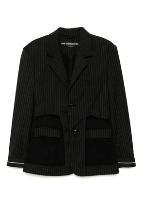 Andersson Bell inside out stripe sheer jacket - Black