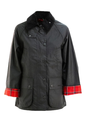 Barbour corduroy-collar tartan-cuff jacket - Black