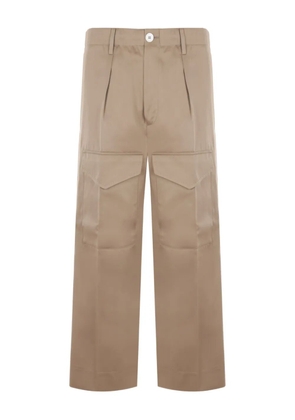 Setchu cropped cotton cargo trousers - Neutrals
