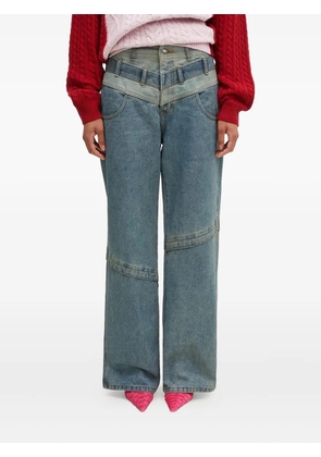 Andersson Bell apa740m layered panelled pocket wide jeans - Blue