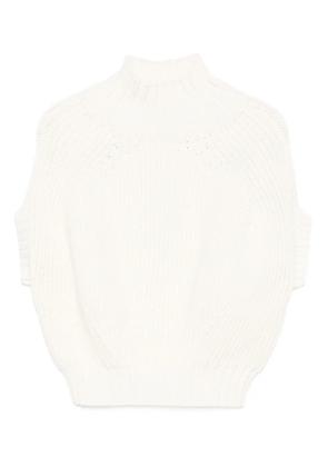 Sportmax Balloon mock-neck knitted top - White