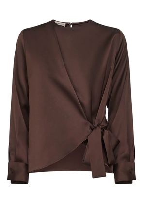 Blanca Vita wrap-front asymmetric top - Brown