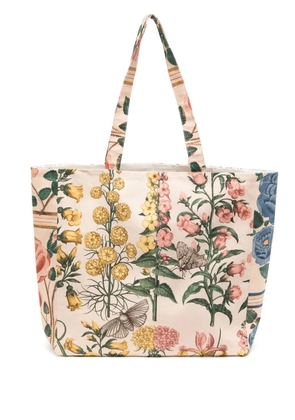Biyan flower-print tote bag - Neutrals