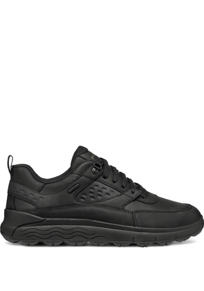 Geox Spherica Leisure perforated leather lace-up trainers - Black