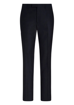 ETRO jacquard tapered-leg trousers - Black