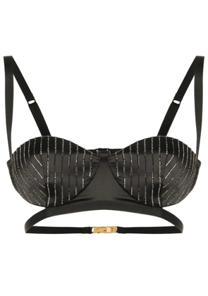 GCDS rhinestone-embellished bra top - Black