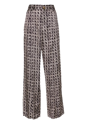 AERON Wellen abstract-print palazzo pants - Black