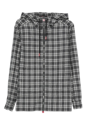 Kiton plaid hooded shirt - Grey