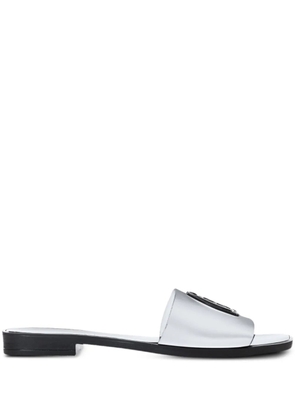 Just Cavalli leather slides - Silver