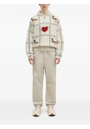 Human Made intarsia-knit half-zip sweater - White