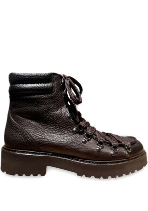 CALCE lace-up leather hiking boots - Brown