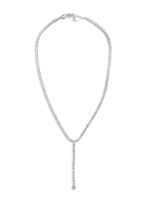 HZMER JEWELLERY rhinestone-embellished lariat necklace - Silver