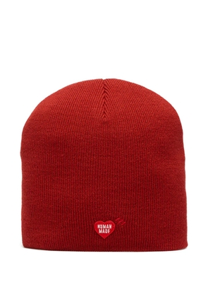 Human Made logo-embroidery beanie - Red