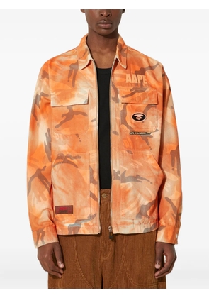 AAPE BY *A BATHING APE® Camo zip-up overshirt - Orange