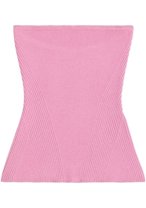Apparis ribbed-knit bandeau top - Pink