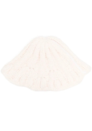 MM6 Maison Margiela ribbed knit bucket hat - Neutrals