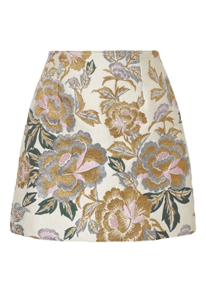 Carolina Herrera floral-jacquard mini skirt - Neutrals