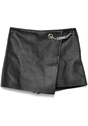 John Richmond metal-belt leather skorts - Black