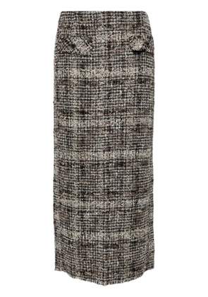 JNBY Coarse jacquard H-shaped long waist skirt - White