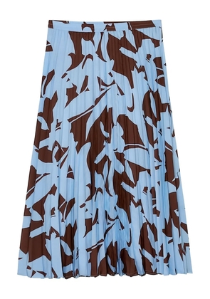 Marc O'Polo abstract-print pleated skirt - Blue