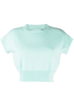 Teddy Cashmere Genova sleeveless cropped cashmere jumper - Blue