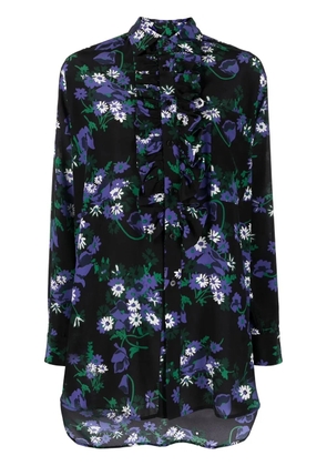 Plan C floral-print silk shirt - Black