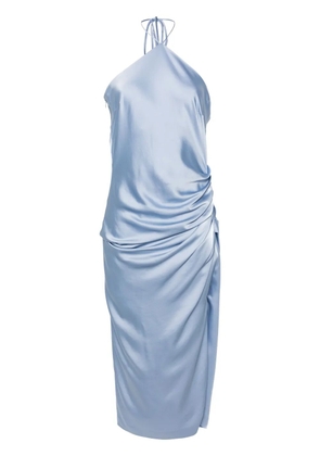 Simkhai Hansel halterneck satin midi dress - Blue