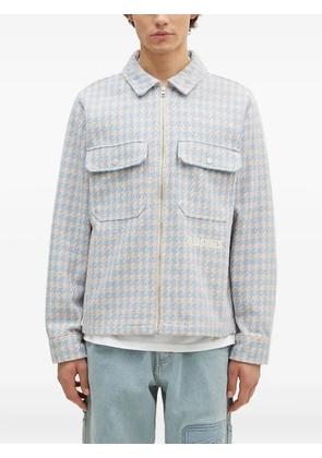 Pleasures houndstooth-pattern zip-front shirt jacket - Blue