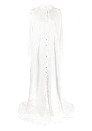 Marques'Almeida maxi pleat-detail shirt dress - White