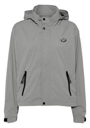 CHOCOOLATE logo-appliqué hooded windbreaker - Grey