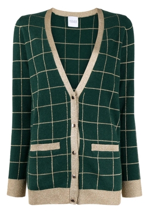 Madeleine Thompson check-pattern V-neck cardigan - Green