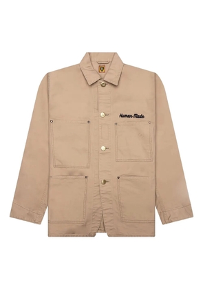 Human Made embroidered-logo shirt jacket - Neutrals