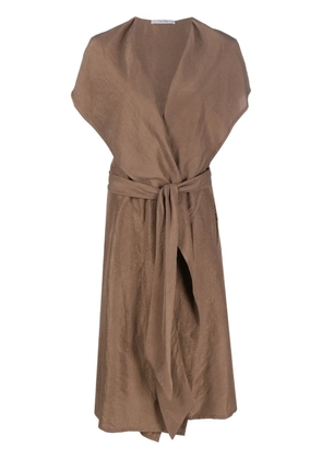 Dusan short-sleeve silk gilet - Brown