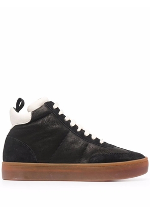 Officine Creative Kombined high-top leather sneakers - Black