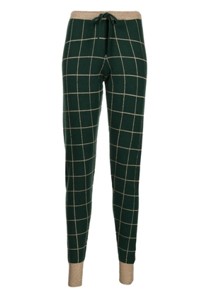 Madeleine Thompson Layla check-pattern track pants - Green