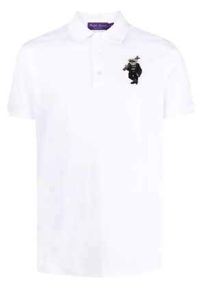 Ralph Lauren Purple Label Polo Bear-embroidered polo shirt - White