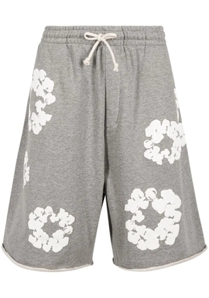 Denim Tears drawstring 'Cotton Wreath' track shorts - Grey