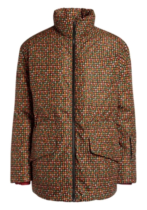 Bally Alpine-flower print puffer jacket - Brown