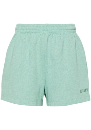 ROTATE BIRGER CHRISTENSEN logo-embroidered mélange shorts - Green