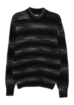 RANRA striped crew-neck sweater - Black